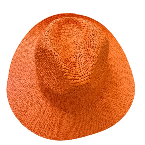 Orange wide brim,summer, beach,Summer, Panama, hat,New,OS - Picture 3 of 5